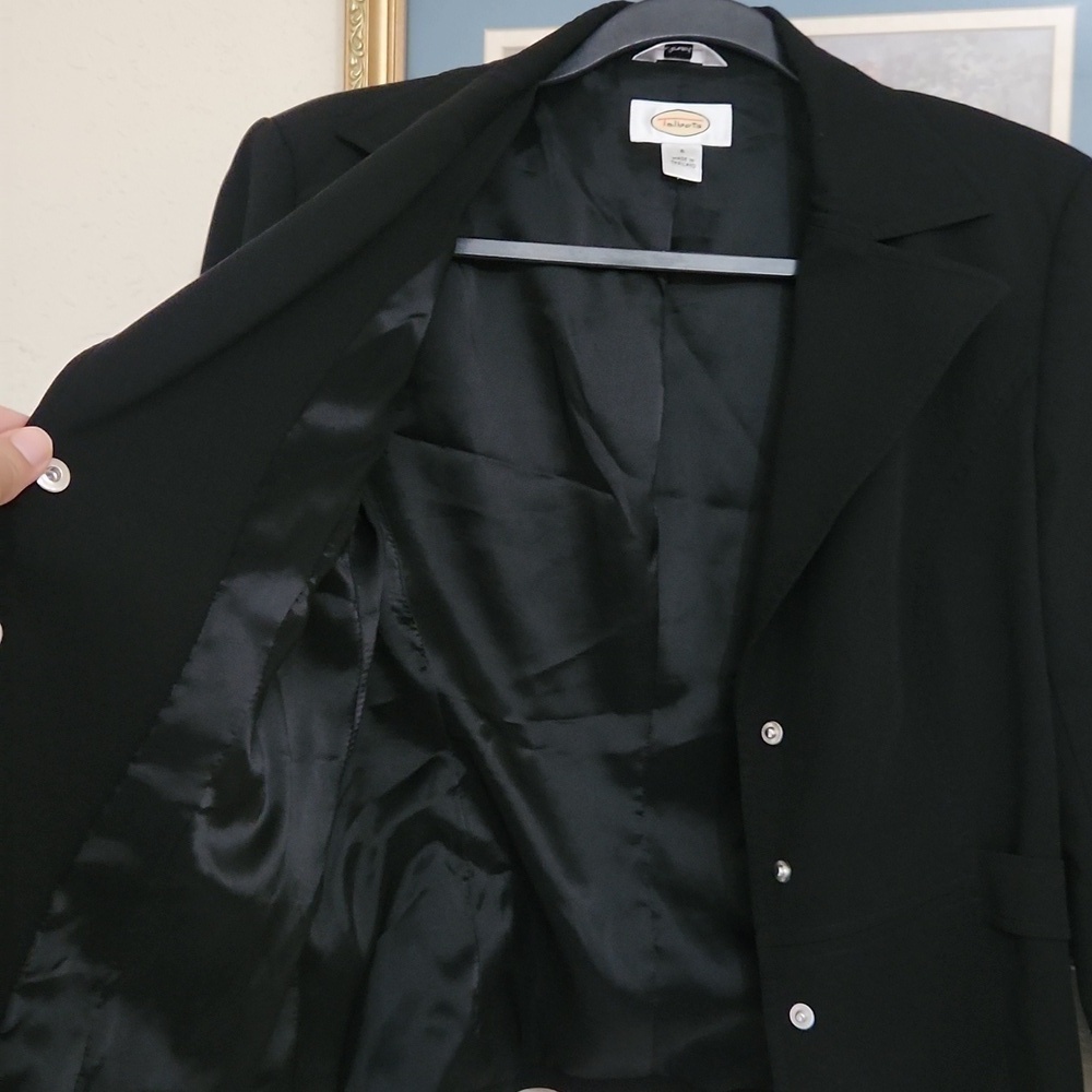 Talbots Stretch Black Blazer Collegiate Preppy Career Luxury Feminine Minimalist - Picture 10 of 16